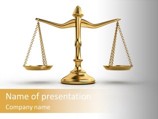 Justice Gold White PowerPoint Template