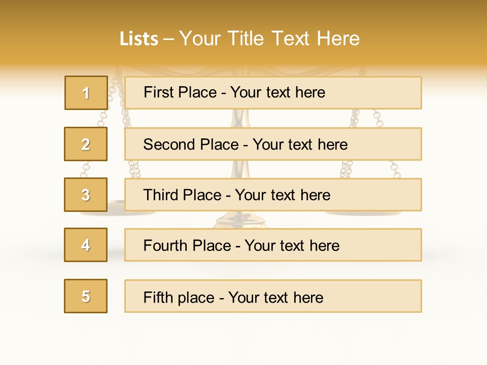 Justice Gold White PowerPoint Template