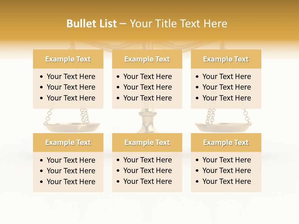 Justice Gold White PowerPoint Template
