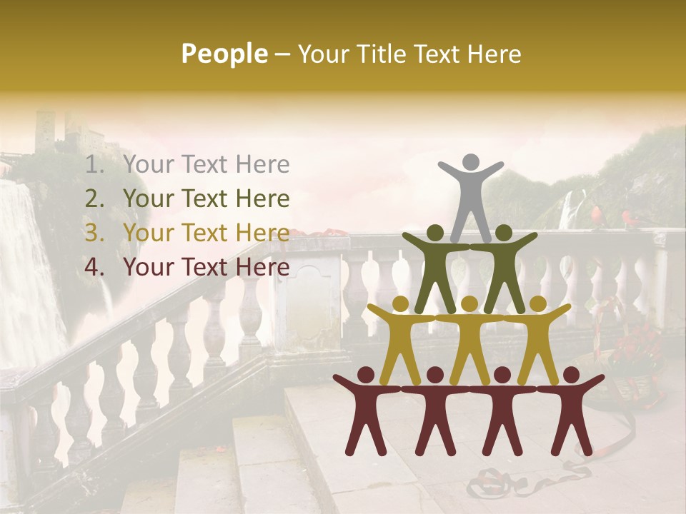 Waterfall Step Basketball PowerPoint Template