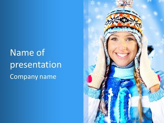 Young Person Blue PowerPoint Template