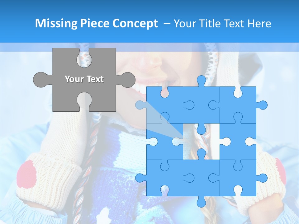 Young Person Blue PowerPoint Template