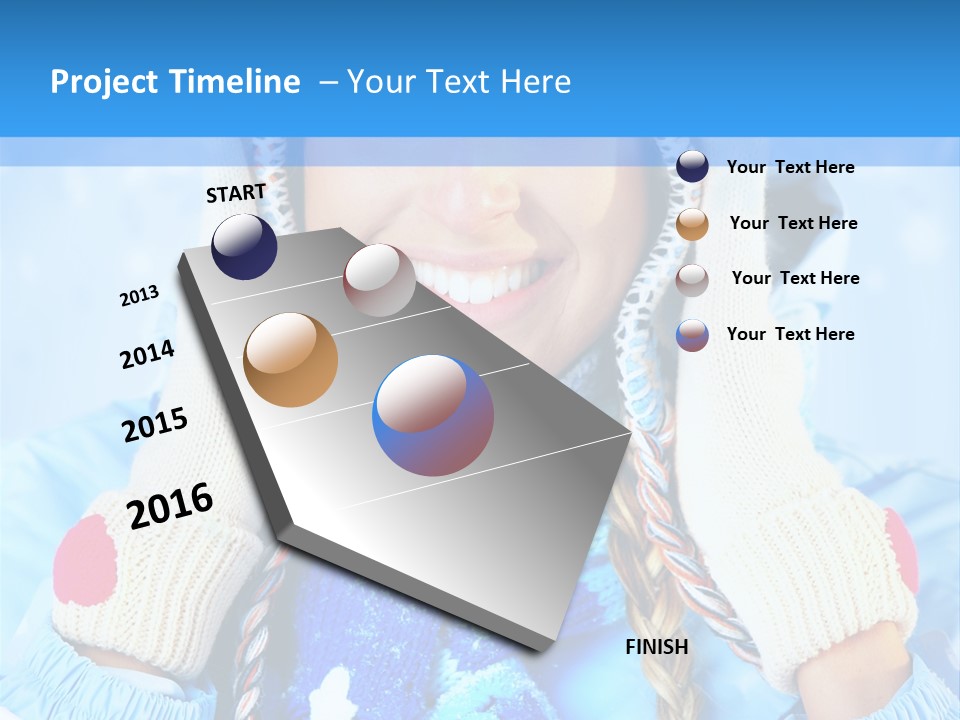 Young Person Blue PowerPoint Template