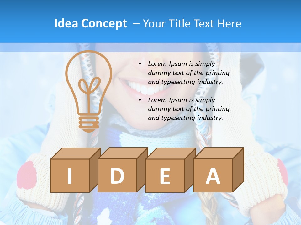 Young Person Blue PowerPoint Template