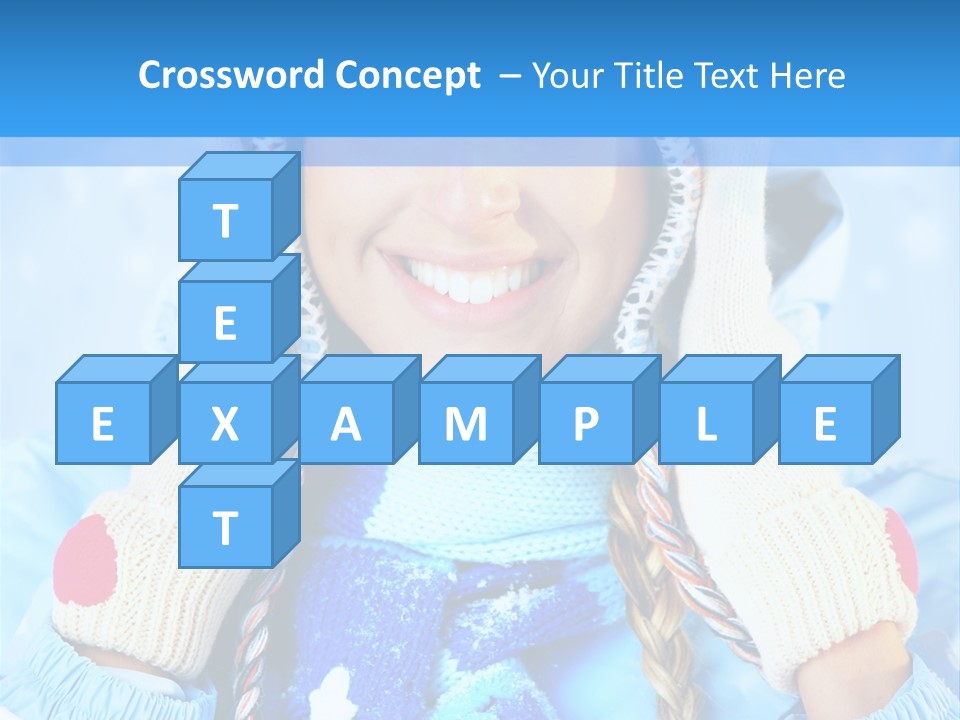 Young Person Blue PowerPoint Template