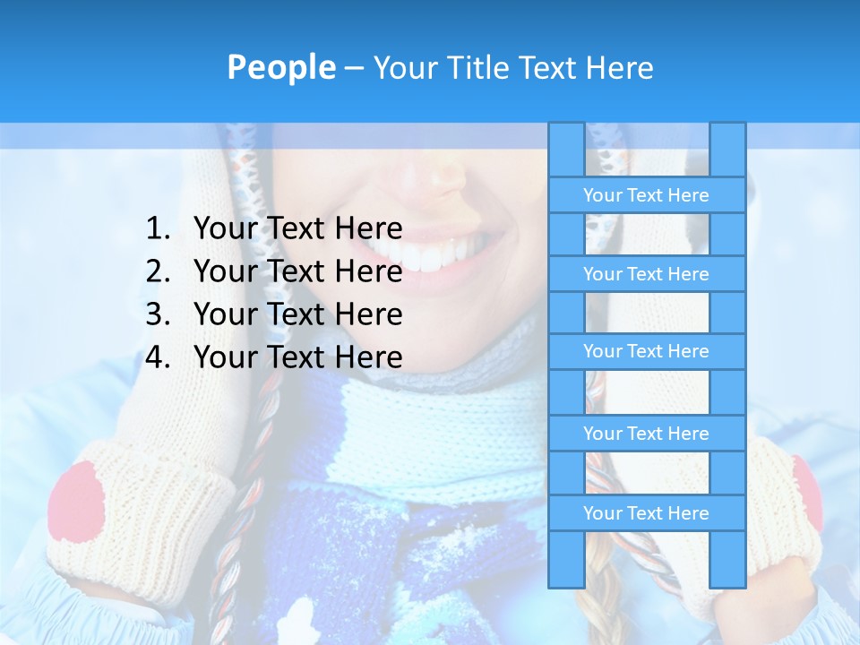 Young Person Blue PowerPoint Template
