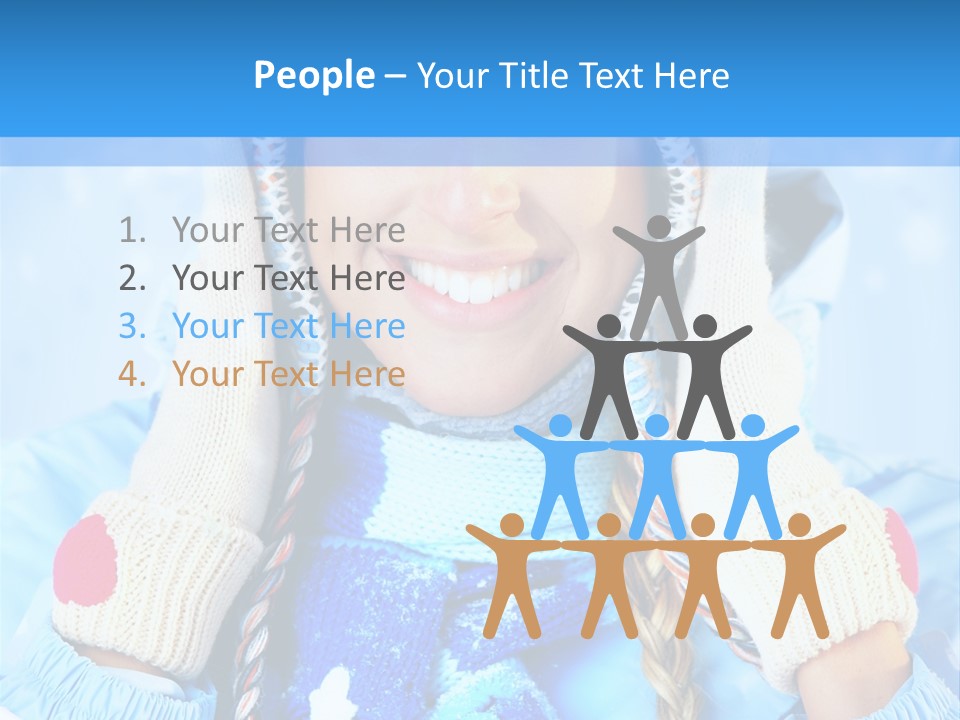 Young Person Blue PowerPoint Template