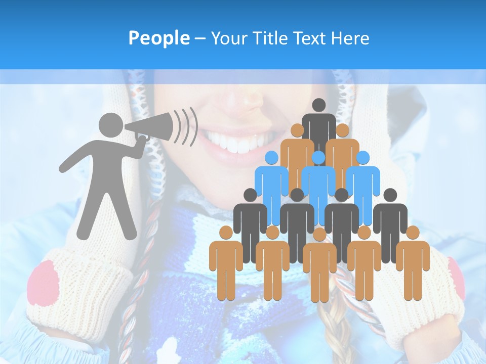 Young Person Blue PowerPoint Template