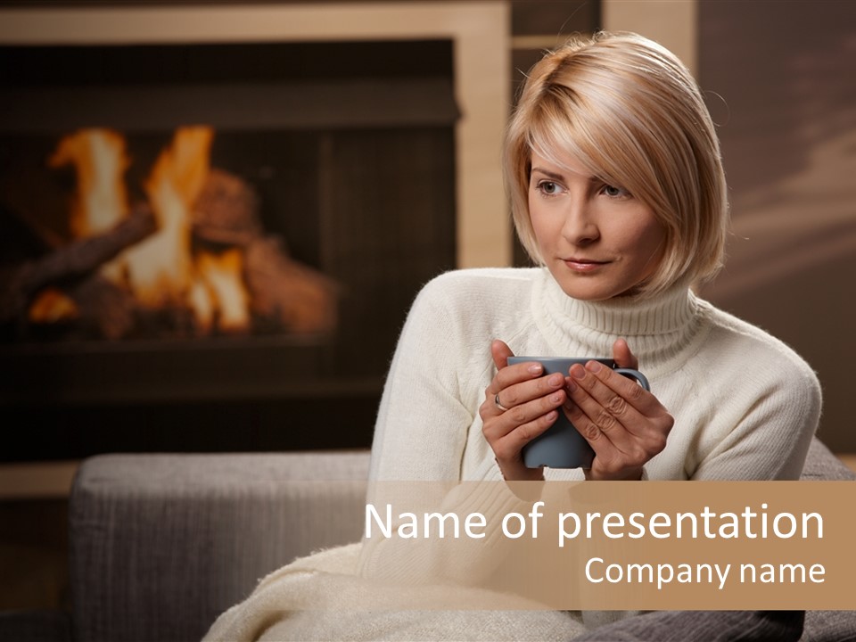 Fire Person Woman PowerPoint Template