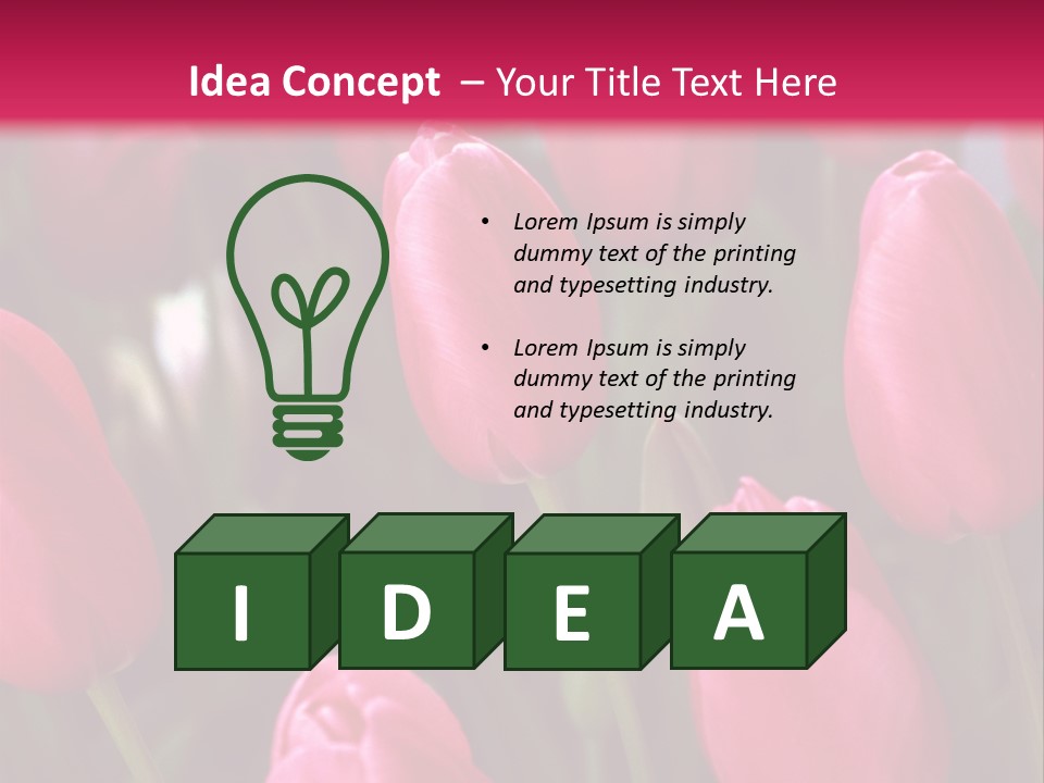 April Natural Tulip PowerPoint Template