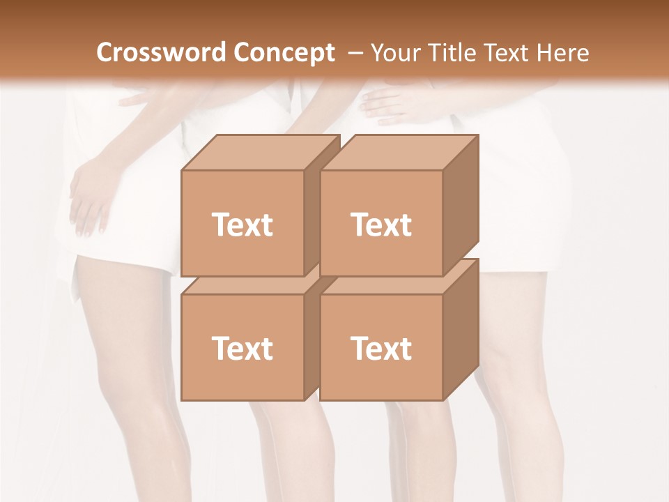 Abreast Pose Womanhood PowerPoint Template