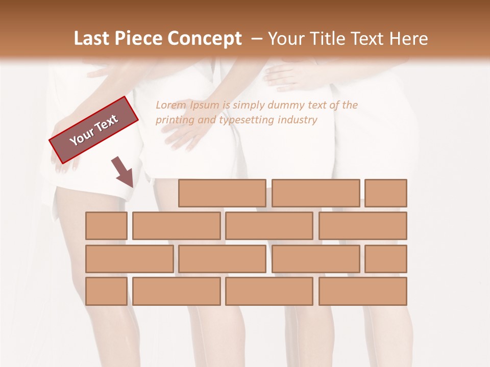 Abreast Pose Womanhood PowerPoint Template