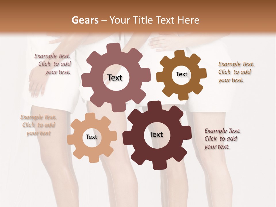 Abreast Pose Womanhood PowerPoint Template