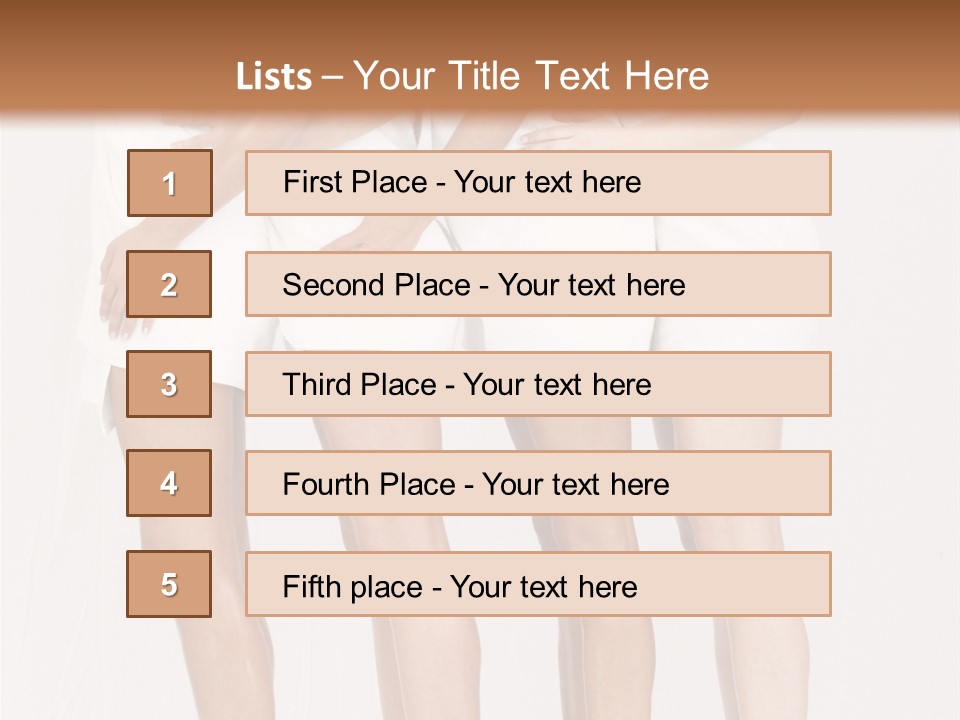 Abreast Pose Womanhood PowerPoint Template