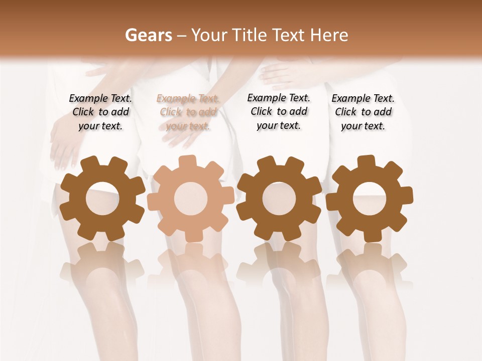 Abreast Pose Womanhood PowerPoint Template