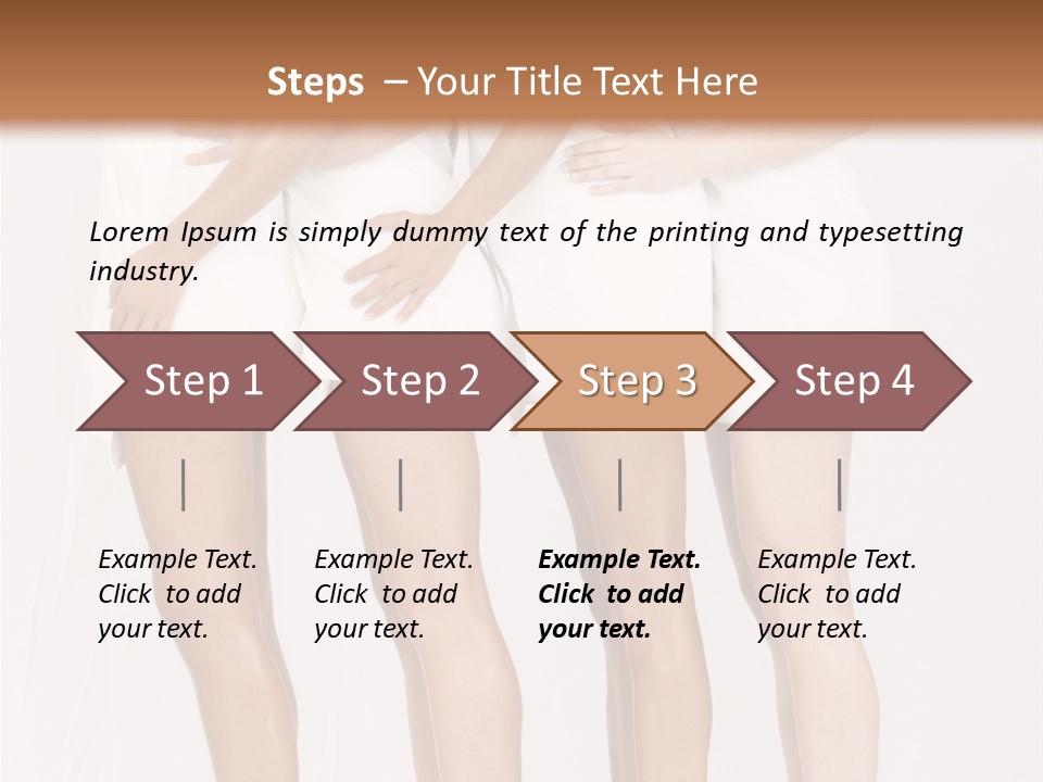 Abreast Pose Womanhood PowerPoint Template