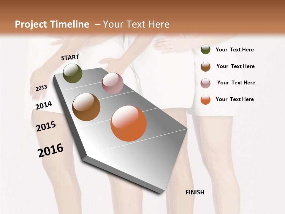 Abreast Pose Womanhood PowerPoint Template