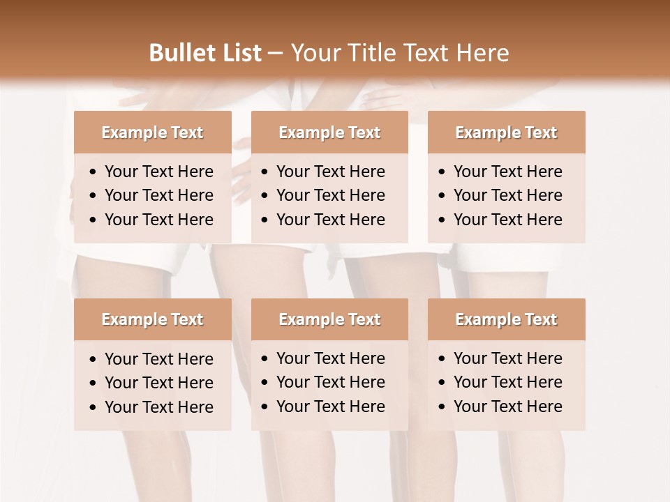 Abreast Pose Womanhood PowerPoint Template