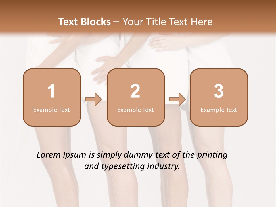 Abreast Pose Womanhood PowerPoint Template