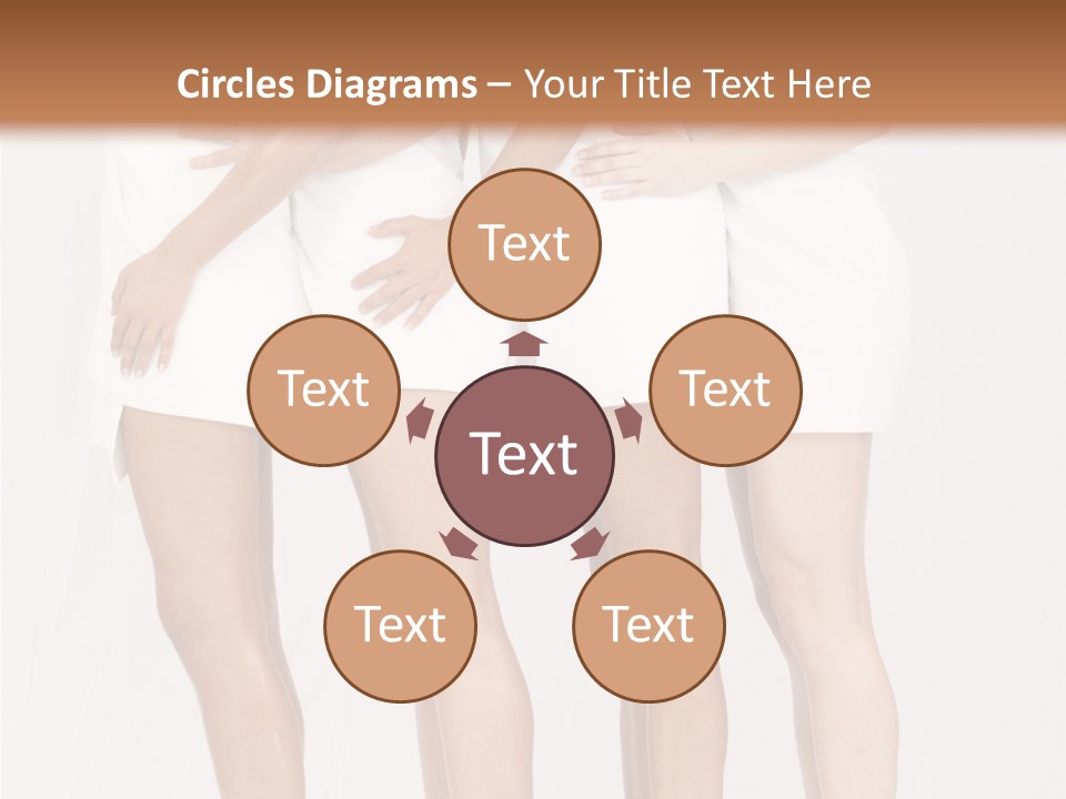 Abreast Pose Womanhood PowerPoint Template