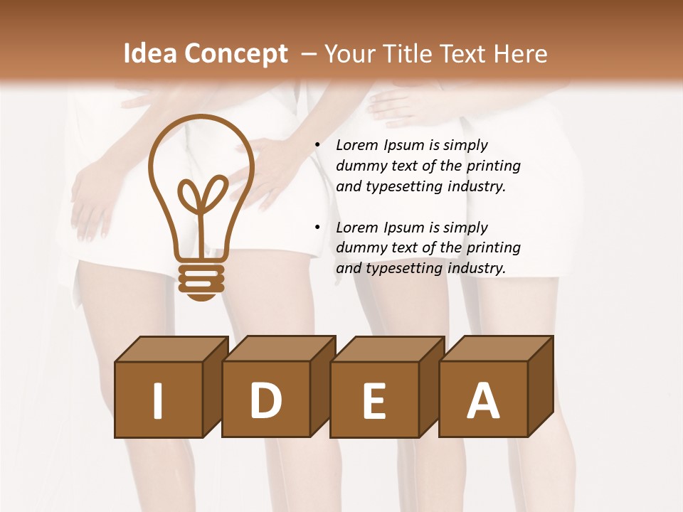 Abreast Pose Womanhood PowerPoint Template