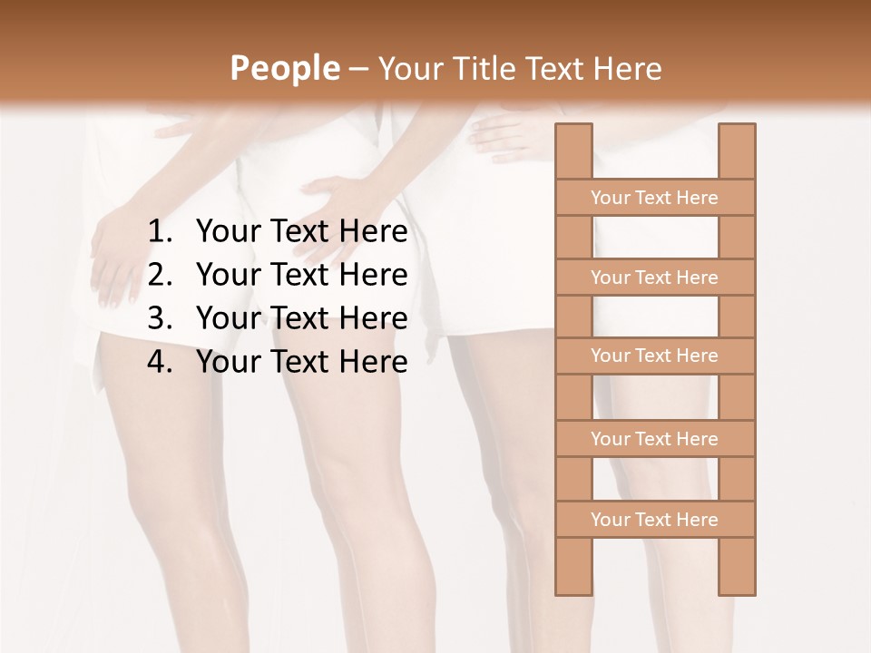 Abreast Pose Womanhood PowerPoint Template