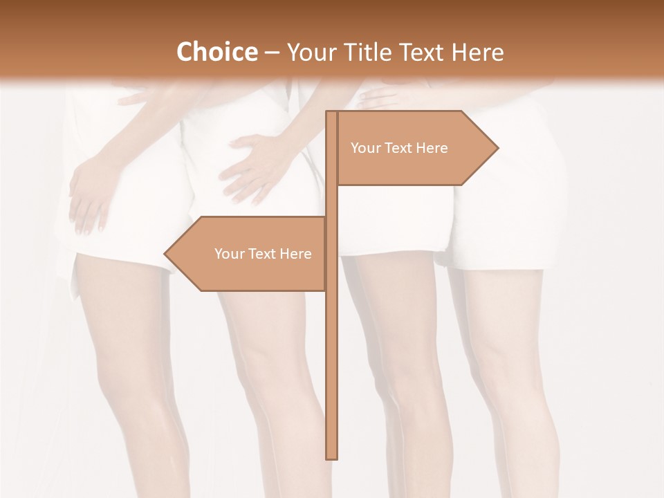 Abreast Pose Womanhood PowerPoint Template