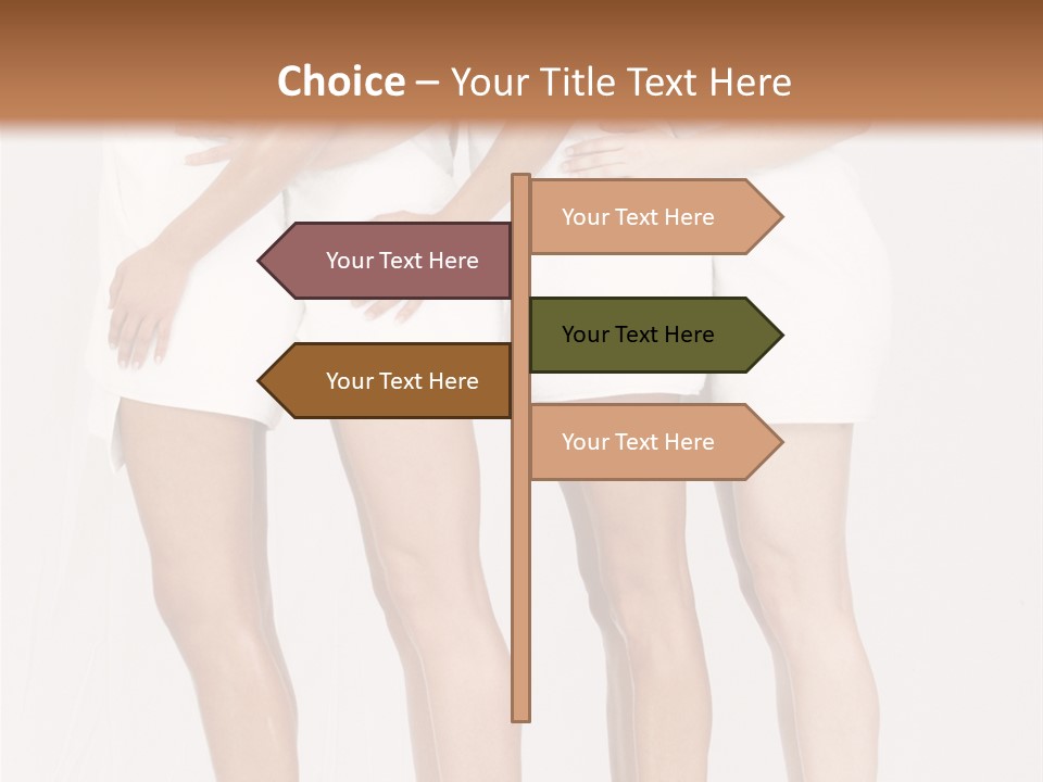 Abreast Pose Womanhood PowerPoint Template
