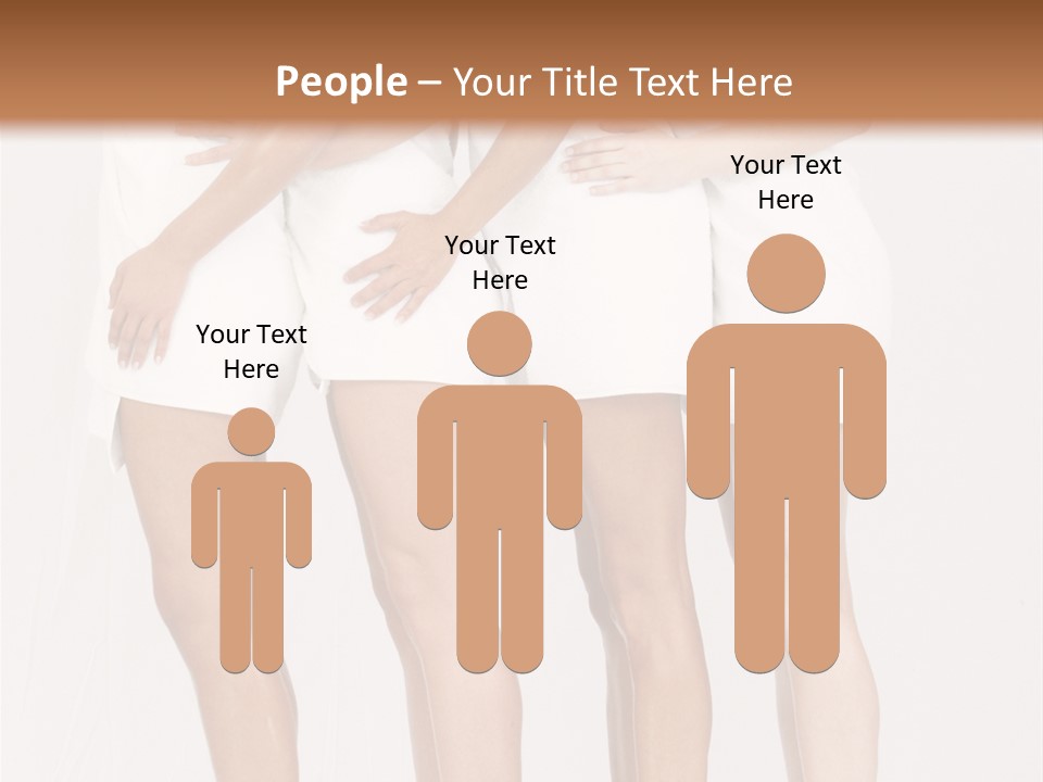 Abreast Pose Womanhood PowerPoint Template