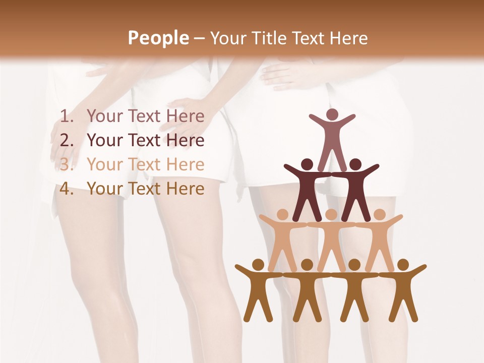 Abreast Pose Womanhood PowerPoint Template