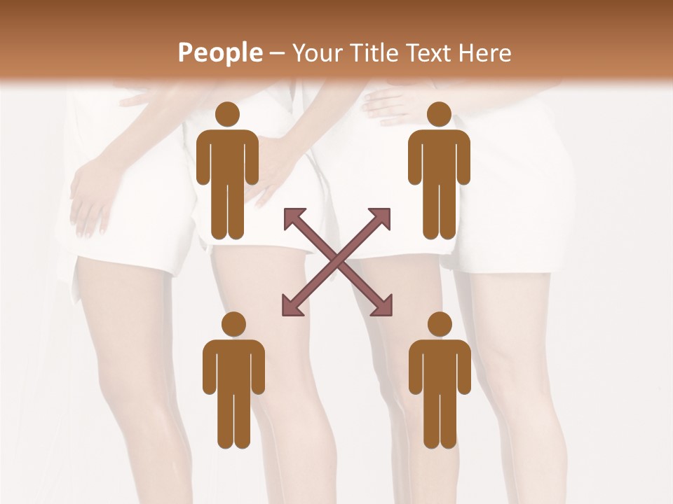 Abreast Pose Womanhood PowerPoint Template