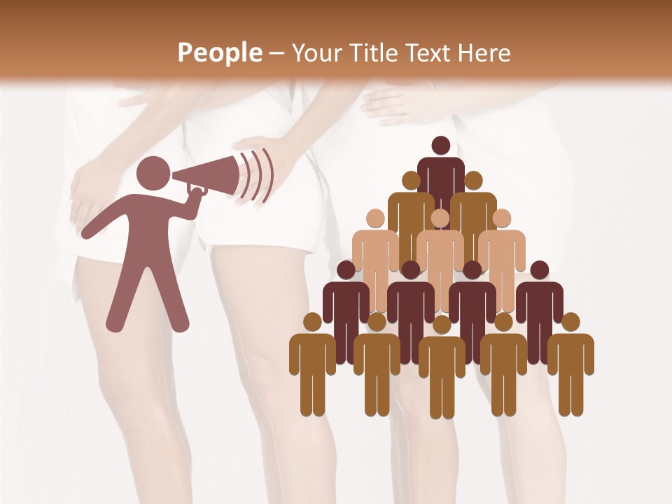 Abreast Pose Womanhood PowerPoint Template