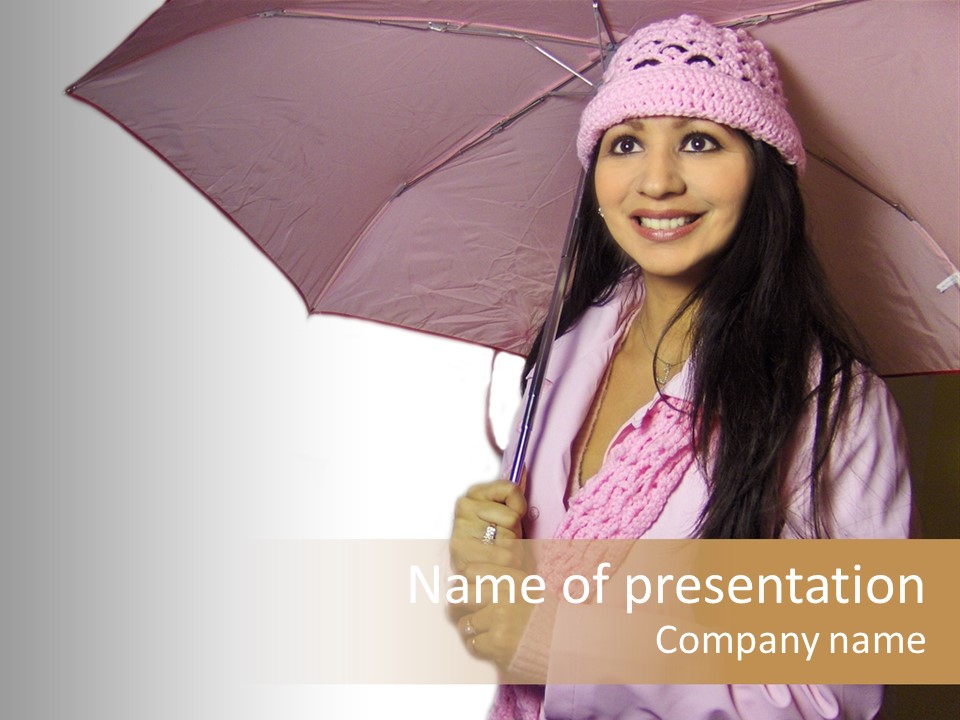 Happy Female Fashion Pretty PowerPoint Template