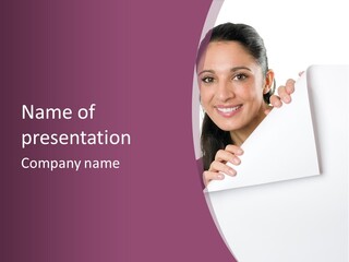 Holding Board Girl PowerPoint Template