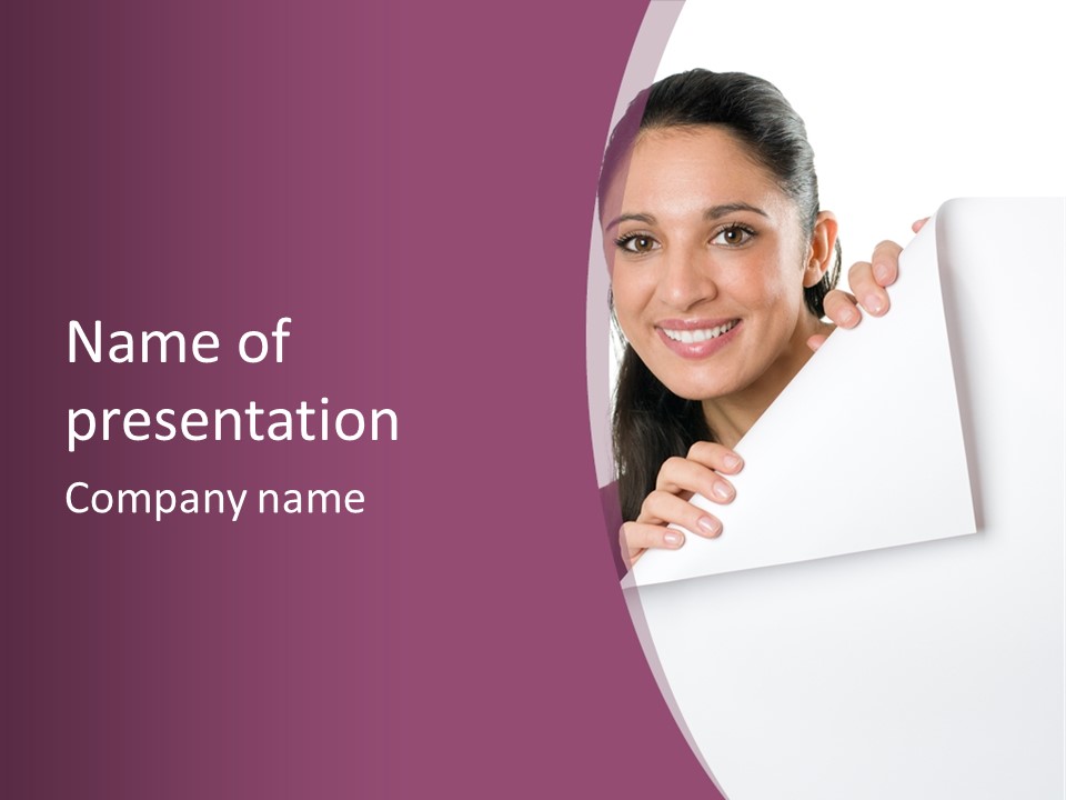 Holding Board Girl PowerPoint Template