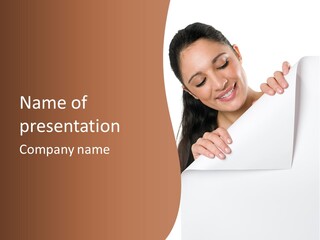 Girl Text White Background PowerPoint Template