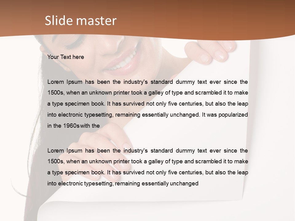 Girl Text White Background PowerPoint Template