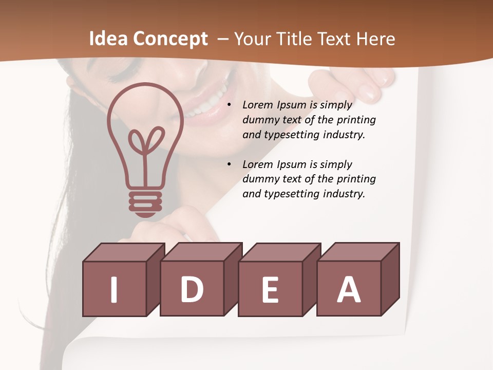 Girl Text White Background PowerPoint Template