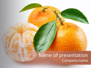 Green Dessert Mandarin PowerPoint Template