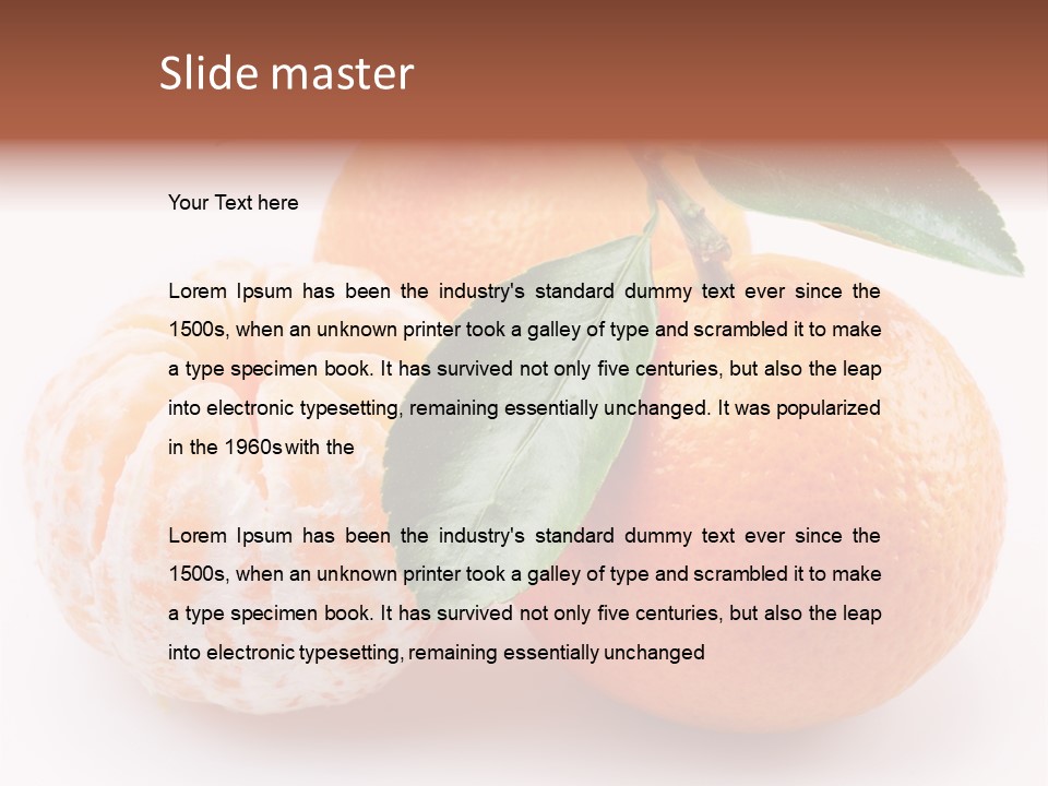 Green Dessert Mandarin PowerPoint Template