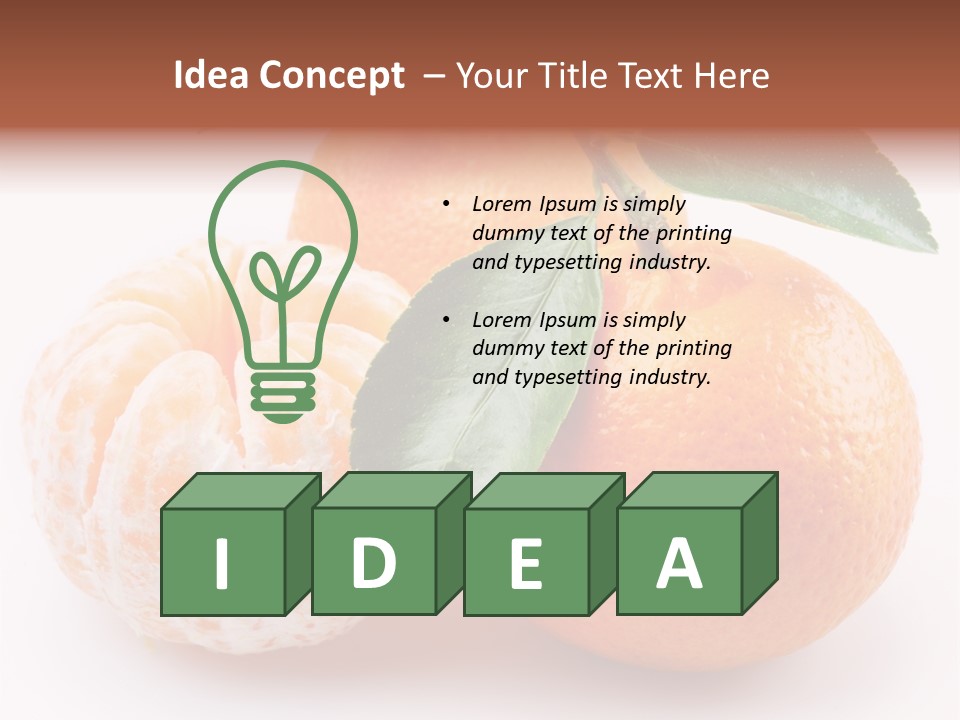 Green Dessert Mandarin PowerPoint Template