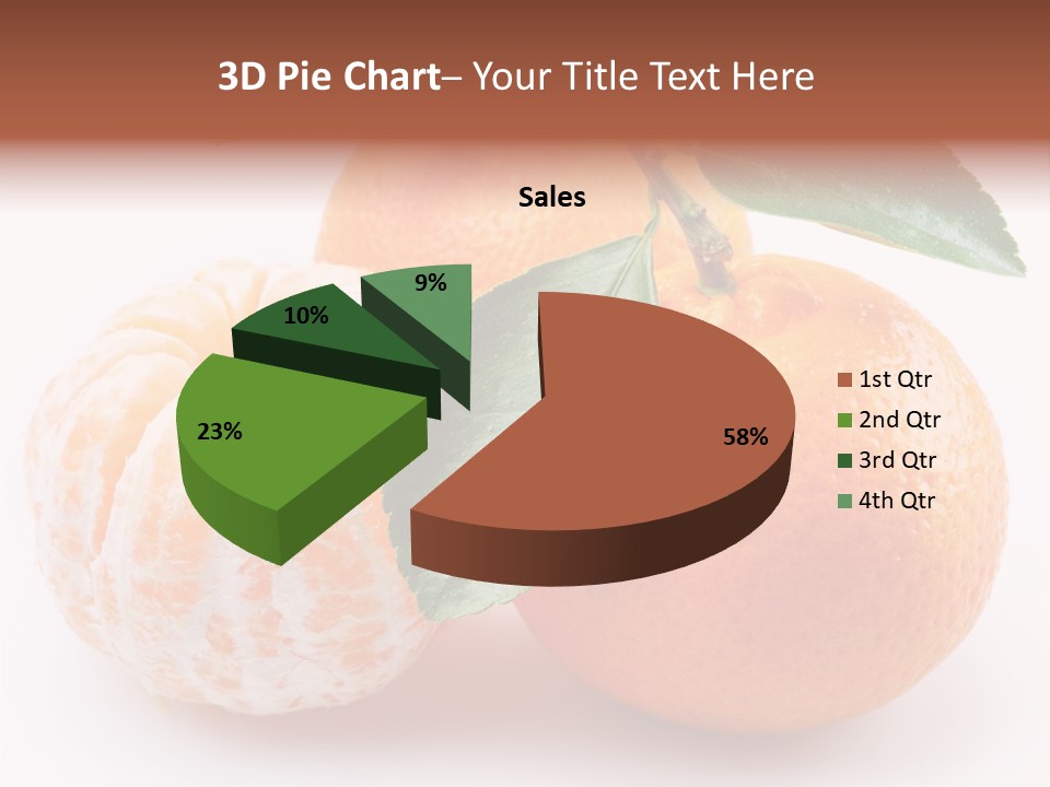 Green Dessert Mandarin PowerPoint Template