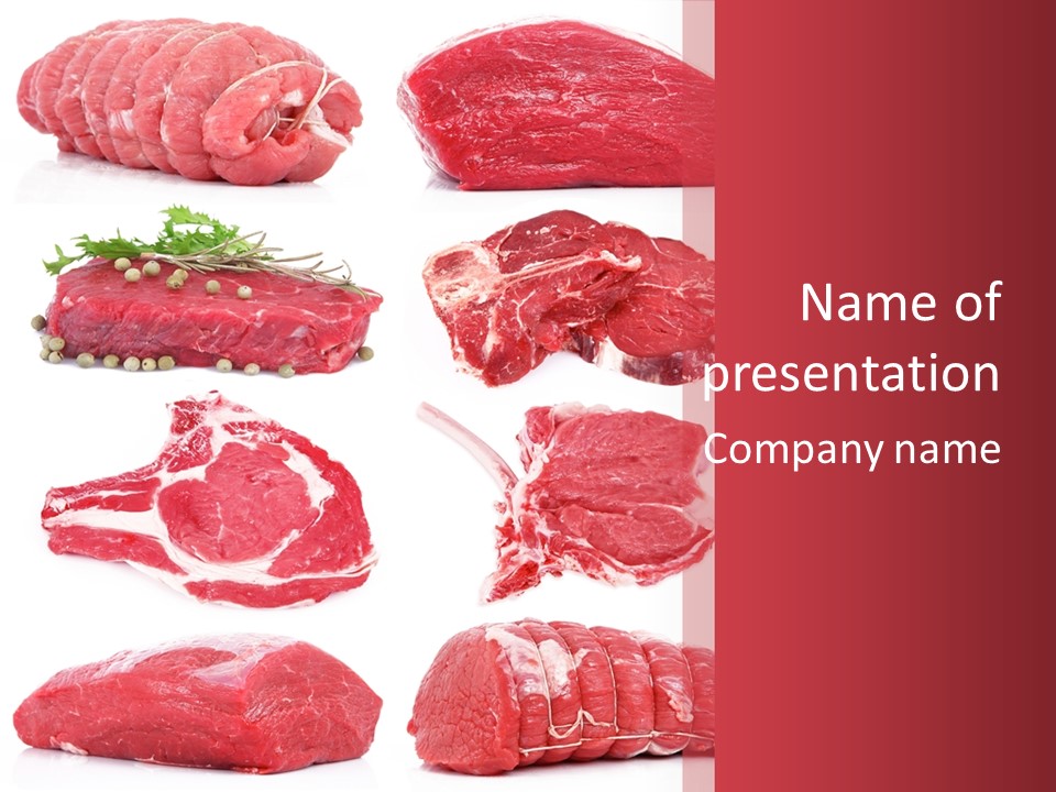 Steak Raw Meat PowerPoint Template