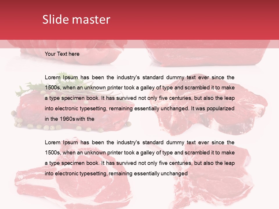 Steak Raw Meat PowerPoint Template