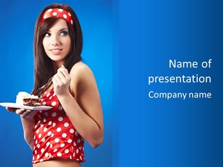 Cake Portrait Red PowerPoint Template