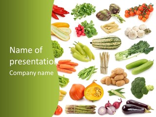 Isolated Celery Carrots PowerPoint Template