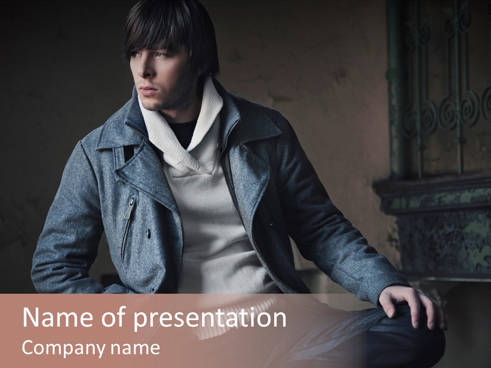 Doleful People Young PowerPoint Template