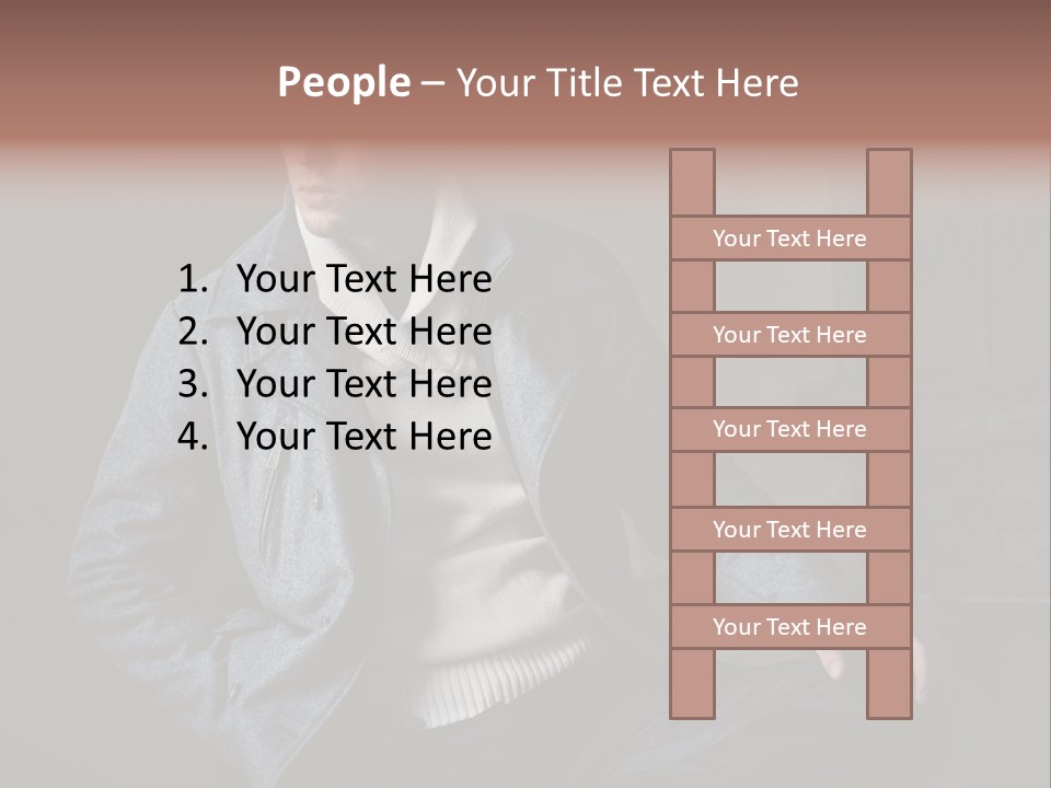 Doleful People Young PowerPoint Template