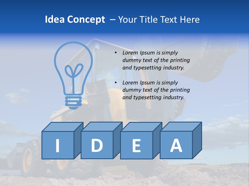 Shovel Bucket Mine PowerPoint Template