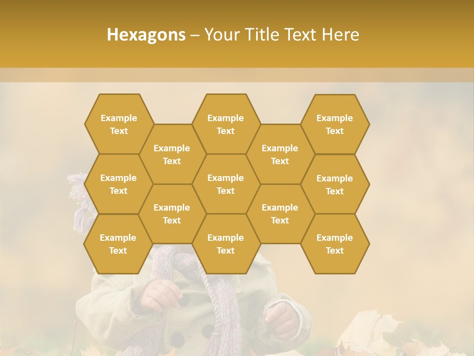 Autumn Color Cute Baby Yellow Leaf PowerPoint Template